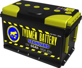 Автомобильный аккумулятор АКБ Тюмень (TYUMEN BATTERY) STANDARD 6CT-66L 66Aч О.П. (низкий) Тюменский аккумуляторный завод