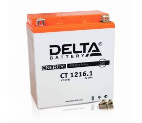 Мото аккумулятор АКБ Delta (Дельта) CT 1216.1 16Ач п.п. YTX-16-BS, YB16-BA Delta