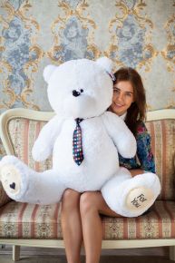 Большой медведь 130 см белый "Тедди"