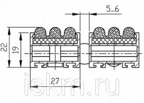 Коврик придверный ворсовый на алюминиевой основе 600х400 Aquastok