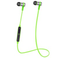 S6-1 | Спортивные беспроводные Bluetooth наушники с пультом управления и микрофоном (Зеленый)  Epik