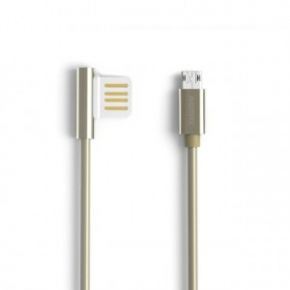 Remax Emperor | Дата кабель USB to MicroUSB с угловым штекером USB (100 см) (Золотой)  Remax