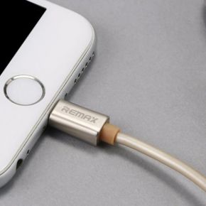 Remax Emperor | Дата кабель USB to MicroUSB с угловым штекером USB (100 см) (Золотой)  Remax