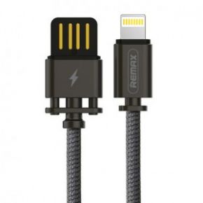 Remax RC-064a | Дата кабель в тканевой оплетке и металлическим разъёмом USB to Lightning (100см) (Черный)  Epik