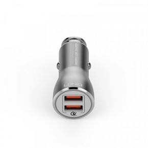 LDNIO C407Q | Автомобильное зарядное устройство с кабелем Lightning в комплекте (Серый)  Epik