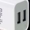 Ubik| Сетевое зарядное устройство с кабелем microUSB и двумя разъемами USB (1А) (Белый)  Epik