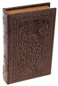 Деревянная шкатулка книга из кожи