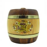 Мёд натуральный - луговое разнотравье в дер. бочонке 0,25 кг. Пасеки Соловьевых